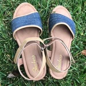 Denim inspired sandal- memory foam!
